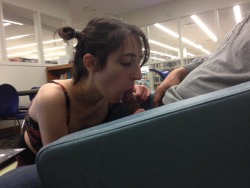 ty-the-rope-guy:  This is my Poodle, choking on cock at the local library.  This girl isn&rsquo;t very physically attractive&hellip; but I like her naughty side.