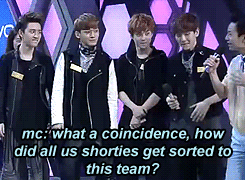 :  01/99 Suho Problems: Accidentally getting placed on the team with all the tall kids 