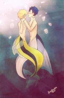 Frostedtea-Arts:  I Read A Mermen Headcanon A While Back Which Involved Rei Being