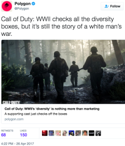 appel-likes:  the-realest-asami:  diarrheaworldstarhiphop: &gt;gaming “”“”“”“&quot;journalism”“”“”“”“ &gt;game takes place in German occupied France and presumably later on Germany itself &gt;why they white tho   Europeans
