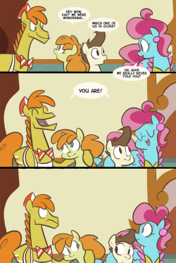 sliceofponylife:  High-res - page 1 / page 2 Sadly, all of Ponyville General Hospital’s ob/gyn records were destroyed a few years back, when the Dinosaur Tiara Queen and her army of velociraptor ninjas rampaged through Ponyville in an an attempt to