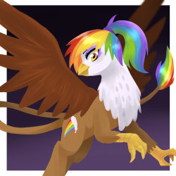 rainbowfeatherreplies:  Rainbow Feather Marked By Kilala97 by Kilala  Rainbow Feather in the future, more grown up, and…. what’s that on her flank??  A cutie mark!  But what’s it for? Flying? Magic? Adventuring? Hoofball?  For now, how Rainy got