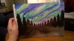 I got quite drunk and I miss Alaska so I painted it.