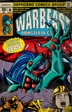 This was commissioned by someone on deviantART called Sephzero, and he wanted me to make a comic cover of his character, Warbeast.