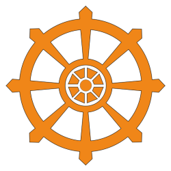 The Dharma wheel has eight spokes which represent