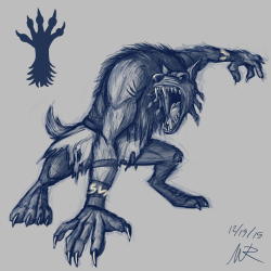 ramminanimation:  Sabrewulf!  What else can I say?  He’s a werewolf in a fighting game, that’s an automatic win in my book.Detailing hair was easier than defining all the mucles than Jago, but the pose was tough to get, mostly because I didn’t