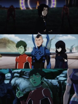 belladavina:  Raven and Beast boy in the Justice League vs Teen Titans Trailer! 