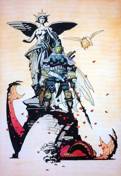 project-ragna-rok:In honour of the late French artist Moebius/Jean Giraud whose birthday is today, here’s Mike Mignola’s take on Moebius’ Arzach