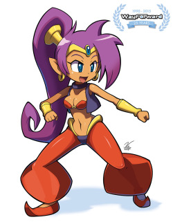 wayforward-art:  It’s time for Fan Art Friday! This cute Shantae is a present from Vincent for WayForward’s 25th Anniversary!! Thanks Vincent!  &lt;3 &lt;3 &lt;3