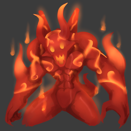 0lightsource:  Just like how Vroomva and the Seidkars can turn into flames, Ex has his own meltdown mode. He calls it Full Ifrit. Still fleshing out his final design. 