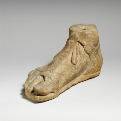 the-met-art: Limestone right foot, Greek and Roman ArtMedium: White marble, probably ParianThe Cesnola Collection, Purchased by subscription, 1874–76 Metropolitan Museum of Art, New York, NY http://www.metmuseum.org/art/collection/search/244804 
