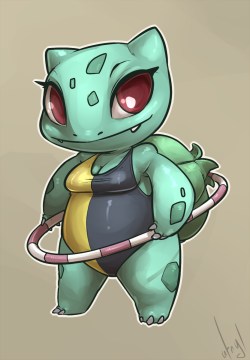 atryl:  Bulbasaur / Ivysaur / Venusaur No idea what the hoop is about, must be hard with that thing on her back. 