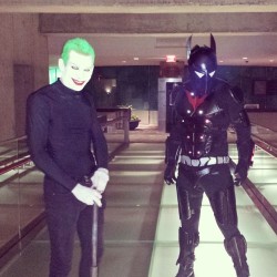 Batman and Joker. History&rsquo;s greatest head-butters. #youmacon #dccomics #batman #joker