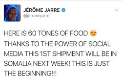 weavemama: fingerguns-pewpew:  weavemama:  THIS IS SUCH GREAT NEWS  Somalia is going through a terrible famine right now and millions of Somalians are going each day without proper food and water. People are traveling by foot for MILES just to to find