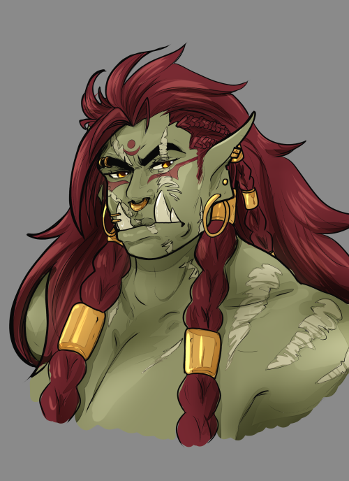 So I made Brutaak in WoW and with the pre-patch released they have new hair styles so I drew her in the new on in game and UHM..