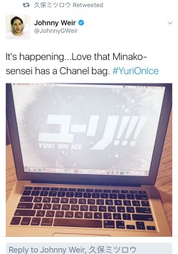dezzyre:Ok so THIS! ❤️❤️🙊 Kubo and Sayo are such  Johnny Weir fangirls. Kubo has been retweeting all his YOI tweets.