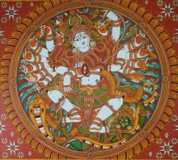 arjuna-vallabha:  Shiva Nataraja, Kerala mural 