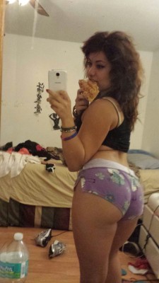 nosuchthingasprivacy:  For anon that called me fat. Here’s a picture of me eating a pizza and my ass so you can kiss it . Dickhead 