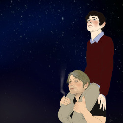 thewanderingstag: “Here, Angel Eyes, why don’t we get you closer to those stars you love so much, eh?” My other favorite pairing from the Hannibal Extended Universe. Love, love, love me some Spacedogs. &lt;3 