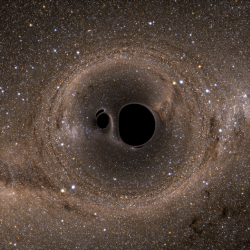 voyageler:just–space:  What two black holes hitting each other looks like [636 x 637]