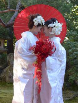  Japan hotel and temple join forces to offer gay and lesbian weddings Draped in wedding kimonos, standing in a Zen temple built in the 1590s, gay and lesbian couples have a new option for a commitment ceremony in Japan ACCORDING to the Deputy Head Priest