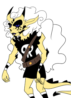 goatpaste: two more fuckin… dnd characters.. that i dont need… anyways the first one was just made as a joke because hes a Quasi Genasi which is basically living lighting and hes bard who plays a guitar… an electric guitar.. and the other one was