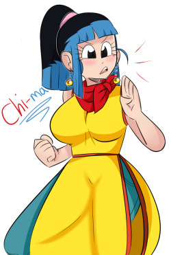 bungee-gumu: chi chi and bulma fusion with potara earrings My twitter  Chi-ma&hellip;..now why does that name sound so fami-&hellip;oh gawd no  O~O
