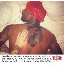 jehovahhthickness:  lovelylarayyy:  Just a couple months ago the shaderoom posted the photo above of this young man Barry wells and his wife Tonie Wells. He tatted her whole face on his back. Everyone were saying they were goals and they looked really