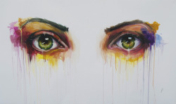 wnq-writers:  culturenlifestyle:Intriguing Watercolor Eye Paintings by Jone BengoaNineteen-year-old Spanish artists Jone Bengoa’s series of realistic watercolor portraits of the eyes are striking and highly emotive. Displaying a wide range of emotions