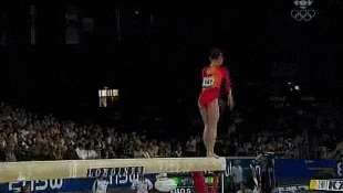 classic-gym-routines: Xiao Sha scores a 16.025 on the balance beam during the team final at the 2007 World Championships with two backhandsprings to an incredibly high layout to two feet and a stuck double pike dismount. (x) 
