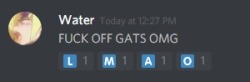 gats: watermystic277: @gats IS USING THE FUCKING NEW DISCORD SYSTEM TO MEME ON ME hey no that one was @shameful-display  