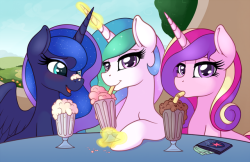 ratofponi: And here’s the second new SFW picture I had available at Babscon! It’s part 4 of an ongoing series that started 4 years ago at the very first Babscon, where I drew the Cutie Mark Crusaders drinking milkshakes, next was filly AJ/Rarity/Dash,