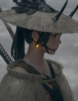 rarts:Samurai girl: Original anime character [digital art by GUWEIZ]