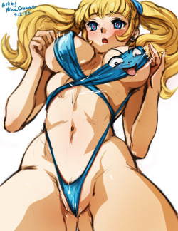#416   Priscylla vs. the Lurking Bikini   When Priscylla tries on a seemingly innocent blue bikini found huddled  in a treasure chest, it springs to life with perverted ambitions&hellip;Priscylla is @studiocutepet ‘s adorable blonde mascot, who’s
