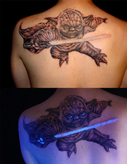 alwaysstarwars:  Glow in the dark tattoos?!?! Wow, I didn’t even know such things were possible! 