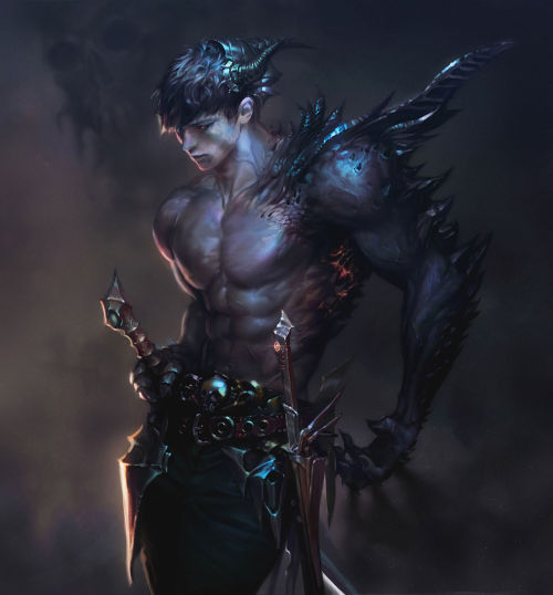 scifi-fantasy-horror:    demon warrior by Kalma JH  