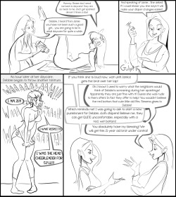 spankingtoons:  Cheerleader Part 3 -So I have been way too busy, this was the next thing on my plate of commissions and I am just not feeling it, I stopped midway through the page and gave it to the buyer for free. i will not be continuing this comic