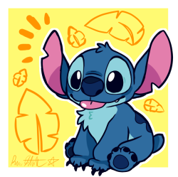 raystar-draws:  Aloha E Komo Mai! i spent the majority of this whole thing Just Drawing Stitch’s Ears… over and over in different positions! I have no idea how he was animated xD 
