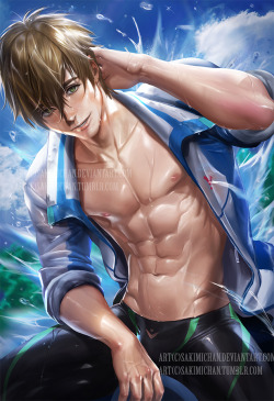 sakimichan:  Makoto from free , he’s so handsome ~ voted up for male NSFW  PSD, NSFW High res Jpg,Video tutorial available through►https://www.patreon.com/posts/3747503 