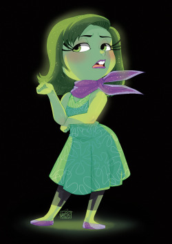 tovio-rogers:  a quickie before bed. this one was drawn for fun and practice. I wanted to test out some brush settings. anywho its disgust from ‪#‎Disney‬ &amp; ‪#‎Pixar‬’s ‪#‎InsideOut‬   my fav~ &lt;3
