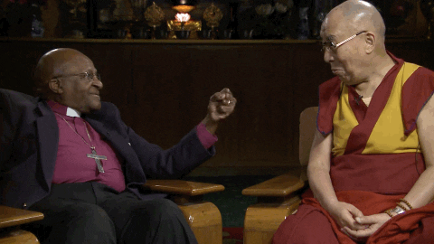 blondebrainpower:Archbishop Desmond Tutu and the Dali Lama