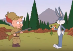 airoehead: airoehead:  komasansrank:  sometime’s i forget how ugly family guy’s style is and then they draw other animated characters  I’m gonna go out on a limb and say this scene’s punchline is that Elmer shoots his gun at Bugs and in a twist