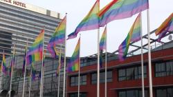 ragingdarcy:  hey-assbutt-its-a-parade:finndicate:vjezze:  Amsterdam is turning rainbow for a visit of the Russian president Putin. The council of the city of Amsterdam has decided to hang out the gay pride flag on all council owned buildings and offices,