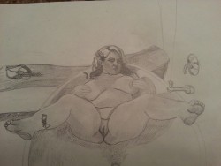 Drawing I did of bbwgloryfoxxx I love her feet and feel it came out ok as a drawing.