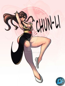 juicyartba:  Because I love you guy’s! :) here’s a quick chun-li pinup, didn’t go 100% with this one was feel a little dizy lol (love her battle costume btw♡)   Please support me! http://blanksart.deviantart.com/   &lt;3