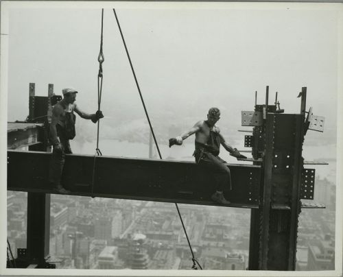 Photographs of the Empire State Building under construction 1930-1931 source: The New York Public Library photographer: L. W. Hine (1874-1940)