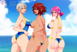   I finished a commission I planned with my friends! These are our Fallout 4 OC&rsquo;s Alexandra, Caira, and Alysa enjoying the beach! Summer is close! Who is your favourite girl? (⊙ヮ⊙) Remember you can get the whole pack with individual girl
