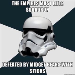 dangerrevolt:  I can not stop laughing at this. Oh my science. #StarWars #Elite #StormTroopers #Ewoks #Funny #MidgetBears
