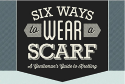 carlosison:  homelesswerewolf:  3298:  lifemadesimple:  Gentlemen: A Guide for 6 ways to tie a Scarf  Love it all.  I should buy a scarf.  I’m more of a “city slicker” / “connoisseur” scarf-wearing kind of guy… 