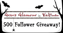 graveglamour:  !!!!!500 FOLLOWER GIVEAWAY!!!!!Wow, my friends! 500 followers! That’s about 499 more than I ever intended to have. To celebrate, I thought I would host a giveaway of a few things I create! Prizes 1st Prize: Your choice of one of the two